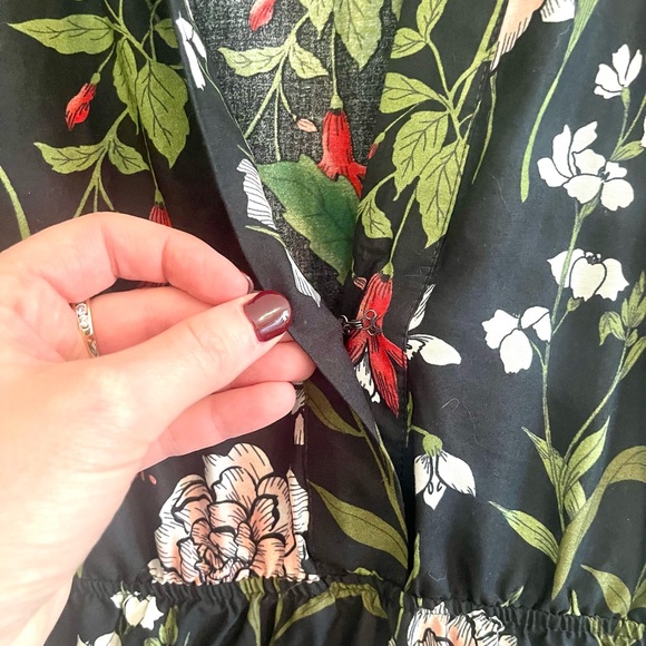 Anthropologie Somerset Black Floral Maxi Dress XL - Picture 11 of 12